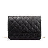 Solid Lingge PU Leather Bag Small Square Bag Shoulder Bag Women Crossbody Bag