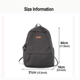 Solid Canvas Backpack for College Students Girls Travel Laptop Bag