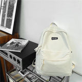 Solid Canvas Backpack for College Students Girls Travel Laptop Bag
