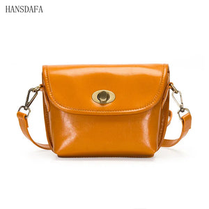 Solid Oil Wax Leather Women Shoulder Crossbody Bag