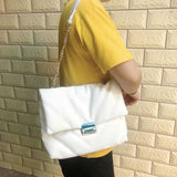 Stylish PU Leather Crossbody Bags with Chains Shoulder Strap