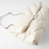 Stylish PU Leather Crossbody Bags with Chains Shoulder Strap