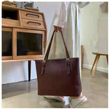 Retro Square Handbag for Women, Solid PU Zipper Bag