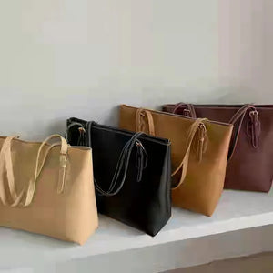 Retro Square Handbag for Women, Solid PU Zipper Bag