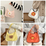 Plush Bear Shoulder Bag Women Casual Handbag Yellow Pink