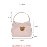 Plush Bear Shoulder Bag Women Casual Handbag Yellow Pink