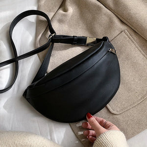 Solid Shoulder Bags Chest Bag Female Handbags PU Leather Bags Waist