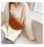 Solid Shoulder Bags Chest Bag Female Handbags PU Leather Bags Waist