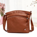 Soft Leather Multi-pocket Messenger Shoulder Tote Bag Large Capacity