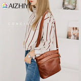 Soft Leather Multi-pocket Messenger Shoulder Tote Bag Large Capacity