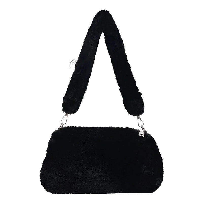 Plush Soft Shoulder Bag Women Fluffy Handbag Lady Travel Purse