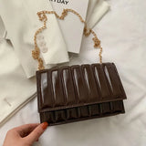 Small Chain Crossbody Bag PU Leather Shoulder Bag Summer Square Bag