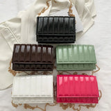 Small Chain Crossbody Bag PU Leather Shoulder Bag Summer Square Bag