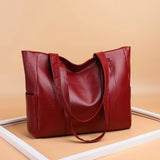 Solid Top-handle Bag PU Leather Shoulder Bags Satchel Street Handbag