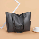 Solid Top-handle Bag PU Leather Shoulder Bags Satchel Street Handbag