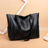 Solid Top-handle Bag Autumn PU Leather Shoulder Bags Satchel Portable