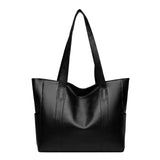 Solid Top-handle Bag Autumn PU Leather Shoulder Satchel Large Capacity