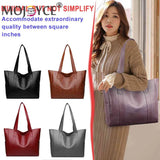 Solid Top-handle Bag Autumn PU Leather Shoulder Satchel Large Capacity