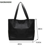 Autumn PU Leather Top-handle Bag Large Capacity Shoulder Tote