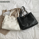 Autumn PU Leather Top-handle Bag Large Capacity Shoulder Tote