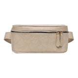 Solid Waist Bag Women PU Leather Zipper Fanny Phone Belt Bum Pouch