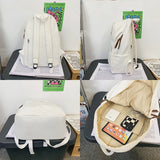 Solid Women Backpack College Student Bag School Bag For Teenage Girls Laptop