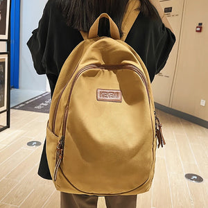 Solid Women Backpack College Student Bag School Bag For Teenage Girls Laptop