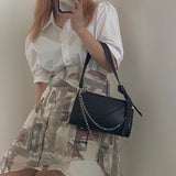 Solid Women Chain Shoulder Bags High PU Leather Ladies Underarm Bag