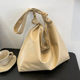 Solid Large Capacity Women Shoulder Handbags Totes PU Leather