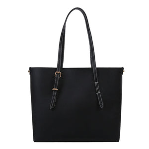 Solid Women PU Leather Shoulder Handbags Large Capacity Tote Clutches