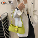 Solid Women Underarm Bags Adjustable Shoulder Handbags Casual Top-handle