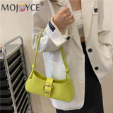 Solid Women Underarm Bags Pu Leather Shoulder Handbags
