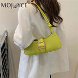 Solid Women Underarm Bags Pu Leather Shoulder Handbags