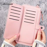 Women's PU Leather Long Wallet Large Capacity Zipper Purse