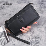 Women's PU Leather Long Wallet Large Capacity Zipper Purse