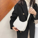 Solid Zipper Shoulder Bag Women Purse Crossbody Bags Retro Nylon Dumpling Bags