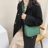 Solid Zipper Shoulder Bag Women Purse Crossbody Bags Retro Nylon Dumpling Bags