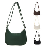 Solid Zipper Shoulder Bag Women Purse Crossbody Bags Retro Nylon Dumpling Bags