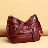 Casual PU Leather Crossbody Bag Large Capacity Shoulder Bag for Women