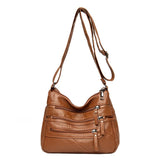 Casual PU Leather Crossbody Bag Large Capacity Shoulder Bag for Women