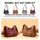 Casual PU Leather Crossbody Bag Large Capacity Shoulder Bag for Women