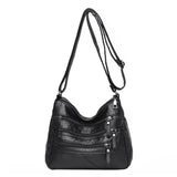 Casual PU Leather Crossbody Bag Large Capacity Shoulder Bag for Women