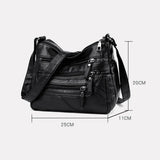 Casual PU Leather Crossbody Bag Large Capacity Shoulder Bag for Women