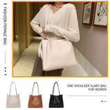 Solid Crossbody Bags Women Large Capacity Totes PU Shoulder Handbag