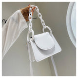 Solid PU Single Shoulder Bag Crossbody Chain Handbag for Women