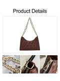 Plaid PU Leather Shoulder Bag Zipper Handbags Casual Texture Shopping Bags