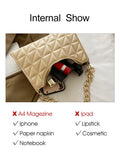 Plaid PU Leather Shoulder Bag Zipper Handbags Casual Texture Shopping Bags