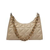Plaid PU Leather Shoulder Bag Zipper Handbags Casual Texture Shopping Bags
