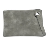 Solid Leather Envelope Clutch Bag for Women Evening Handbag