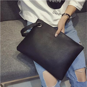 Vintage Leather Envelope Clutch Bag for Women
